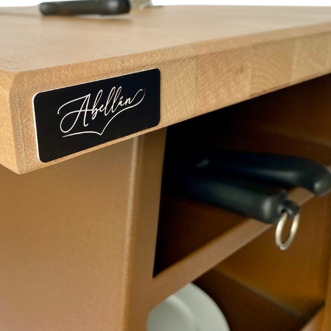 Mesa Jamonera Profesional – Corte de Jamón Móvil, Preciso y Elegante
